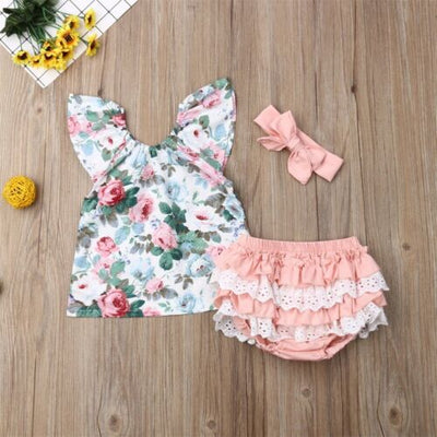 ROSE Floral Summer Outfit with Headband