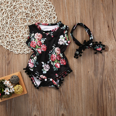 MIKKA Floral Tassel Romper