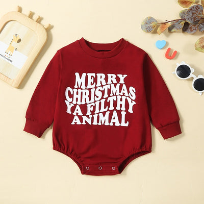 MERRY CHRISTMAS YA FILTHY ANIMAL Long-Sleeve Onesie