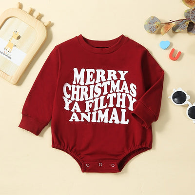 MERRY CHRISTMAS YA FILTHY ANIMAL Long-Sleeve Onesie