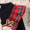 CHRISTMAS DEER Plaid Dress with Headband