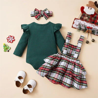NATALIE Layered Plaid Overall Dress Outfit