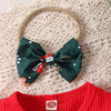 SANTA BABY Big Bow Romper Dress with Headband