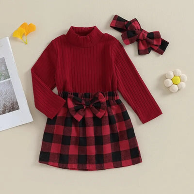 RUTH Plaid Bowtie Skirt Outfit