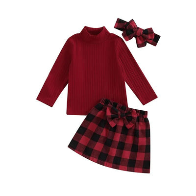 RUTH Plaid Bowtie Skirt Outfit