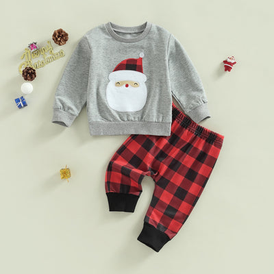 HAPPY SANTA Plaid Outfit