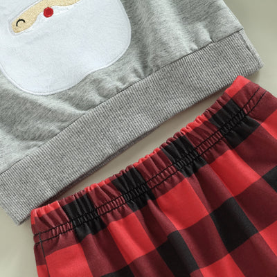 HAPPY SANTA Plaid Outfit