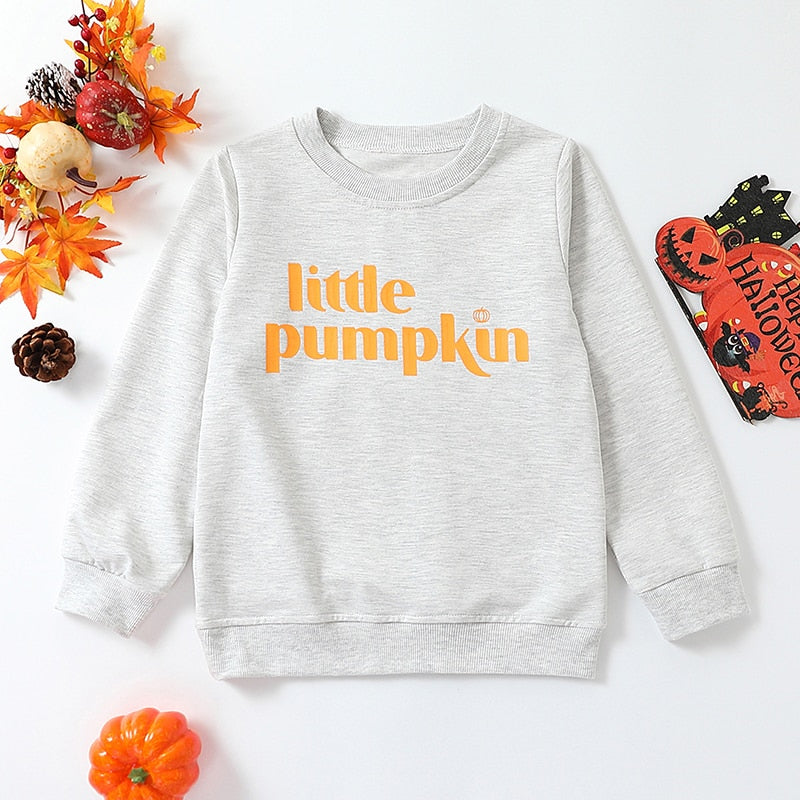LITTLE PUMPKIN Light Gray Sweatshirt
