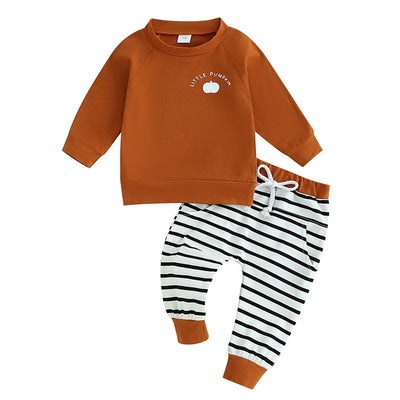 LITTLE PUMPKIN Striped Outfit