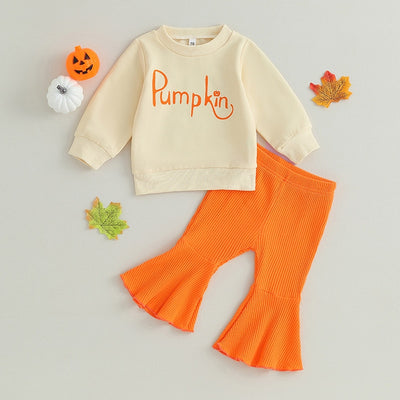 PUMPKIN Ribbed Bellbottoms Outfit