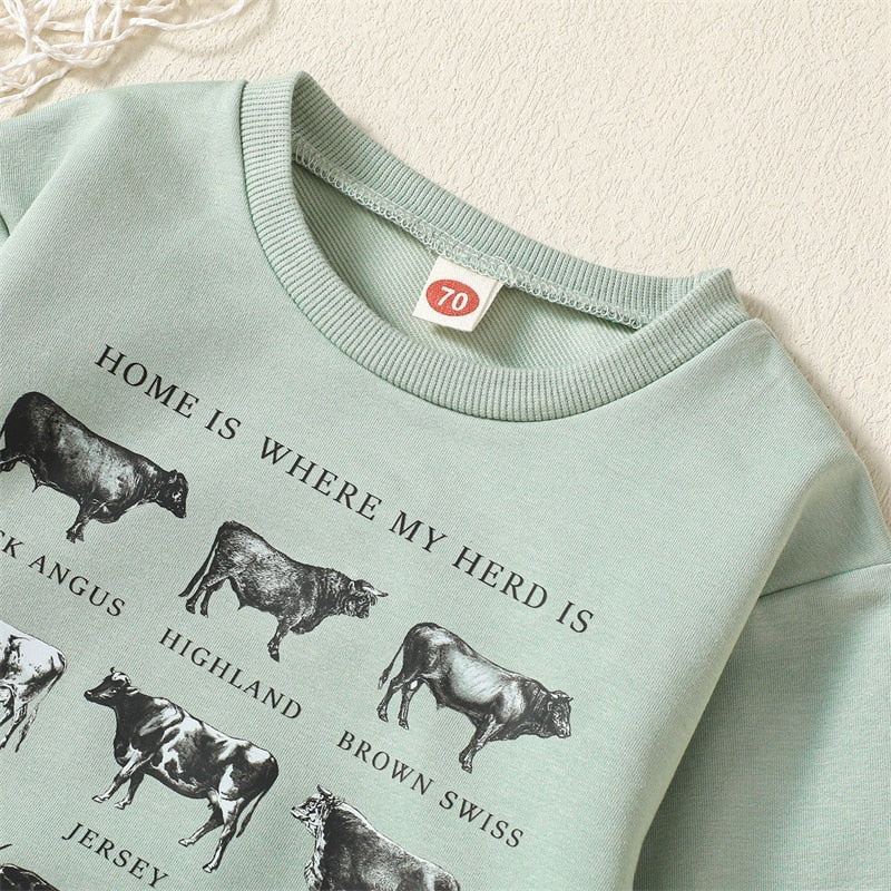 HOME IS WHERE THE HERD IS Long-Sleeve Onesie