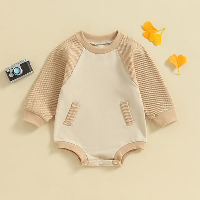 OSKER Waffle Knit Long-Sleeve Onesie
