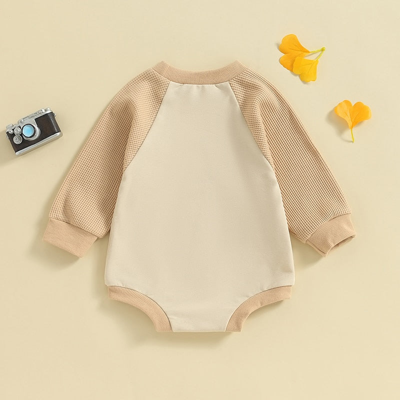 OSKER Waffle Knit Long Sleeve Onesie Hazel Bo