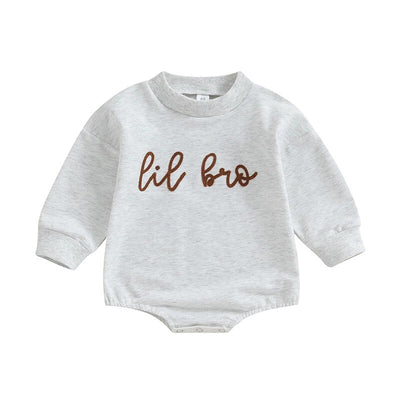 LIL BRO Gray Long-Sleeve Onesie