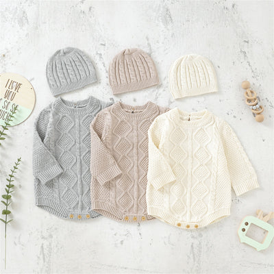 COVE Knitted Romper with Beanie