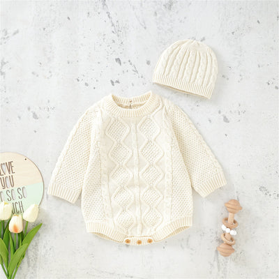 COVE Knitted Romper with Beanie
