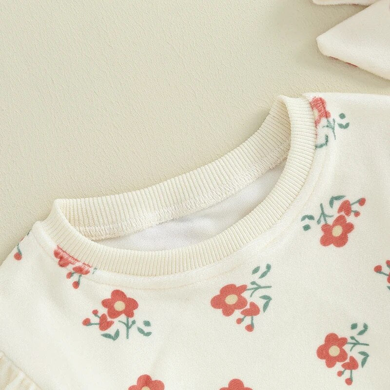 RED FLOWER Long-Sleeve Onesie