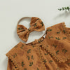 CHARLOTTE Floral Collar Romper with Headband