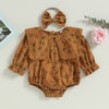 CHARLOTTE Floral Collar Romper with Headband