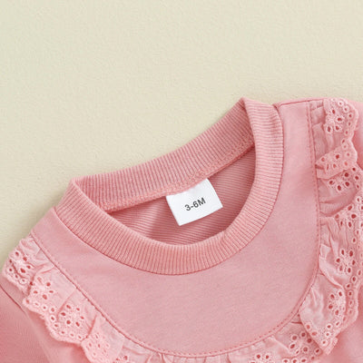 VIOLA Lace Ruffle Sweatshirt