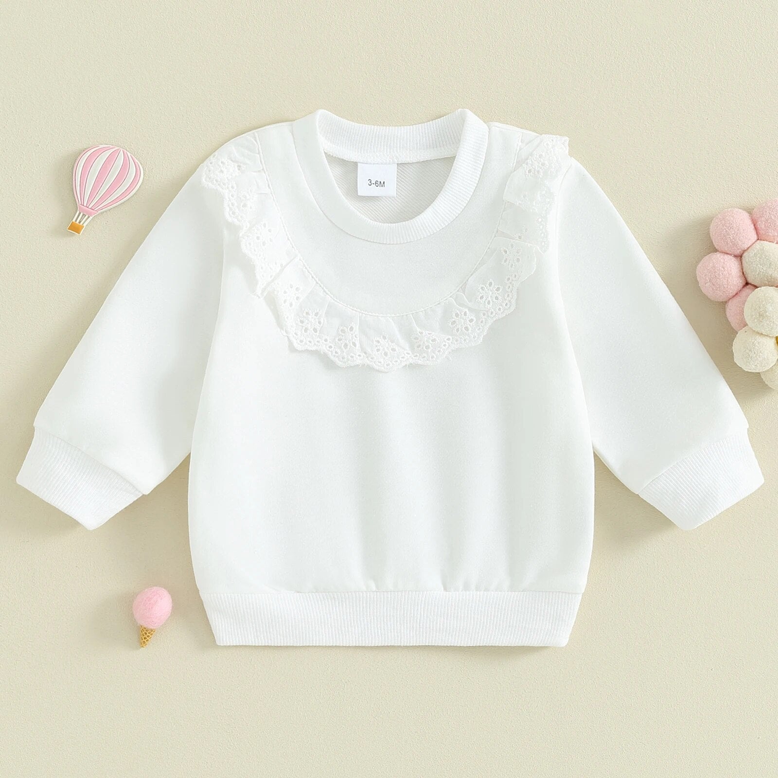 VIOLA Lace Ruffle Sweatshirt