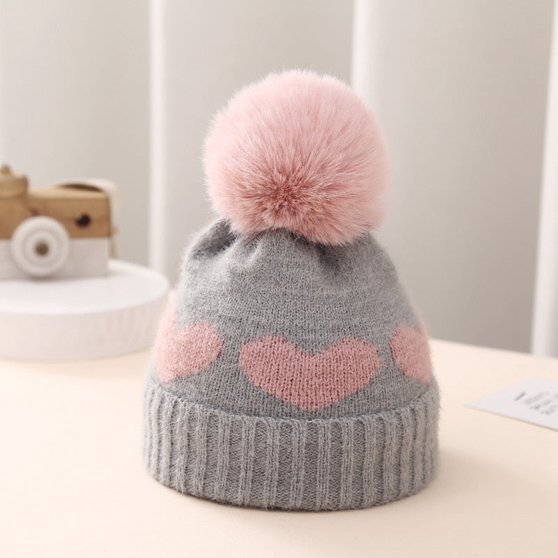 HEART Pompom Beanie