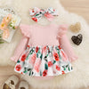 PENNY Floral Bowtie Romper Dress with Headband