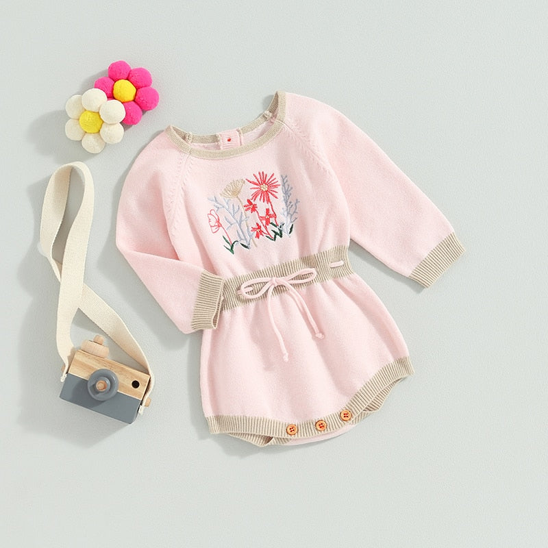 FLOWER FIELD Knitted Romper