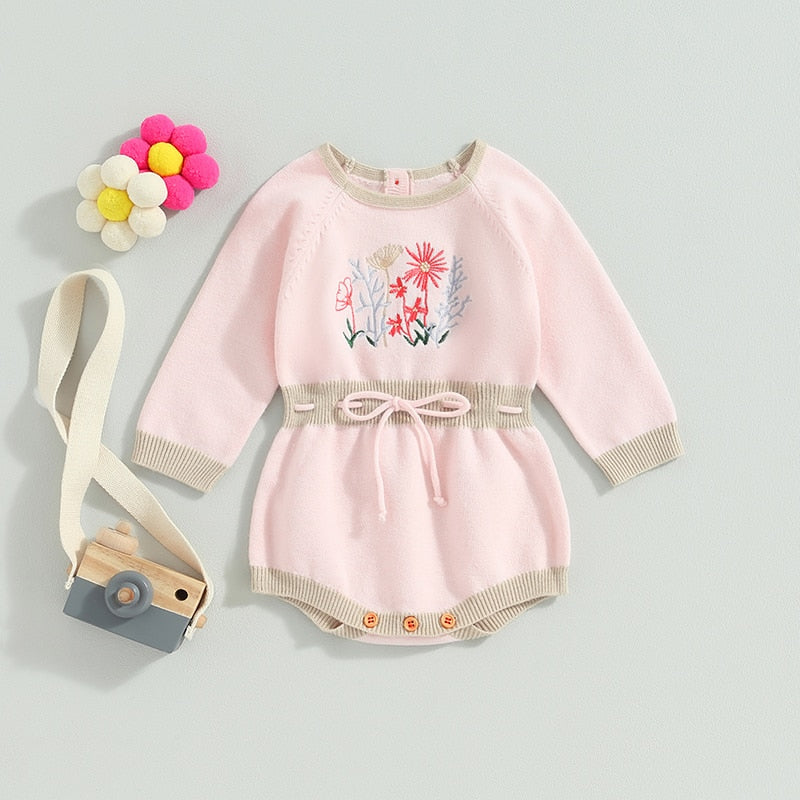 FLOWER FIELD Knitted Romper