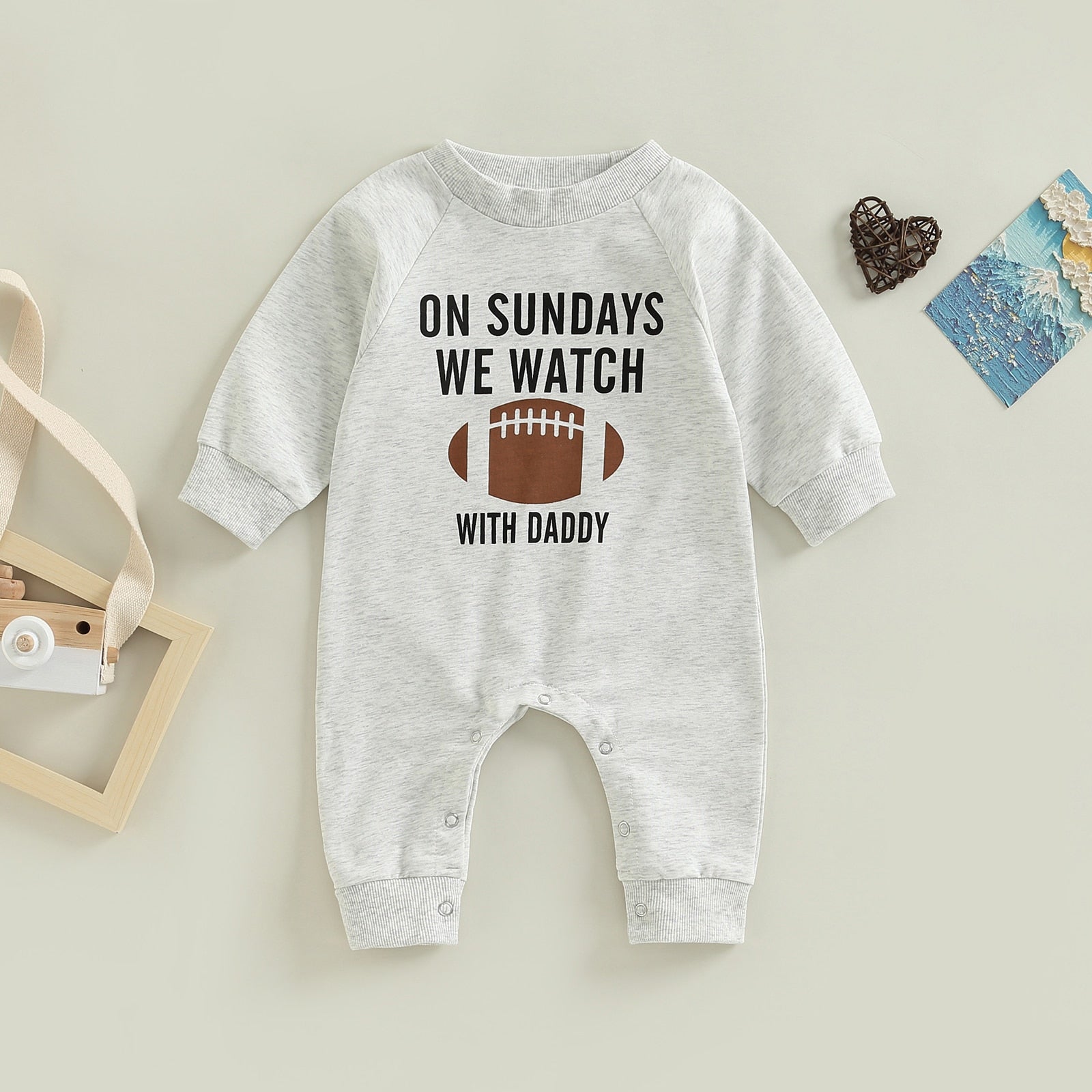 on Sundays We Watch Football Jumpsuit Daddy / 12-18 Months