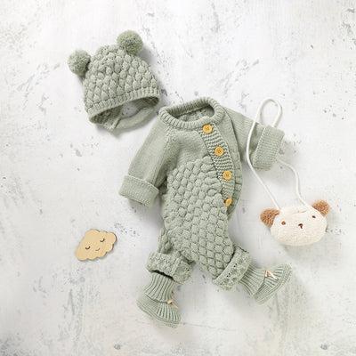 TEDDY Knitted Jumpsuit with Beanie