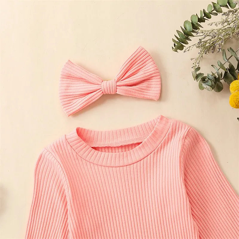 ARIEL Ruffle Long-Sleeve Romper with Headband