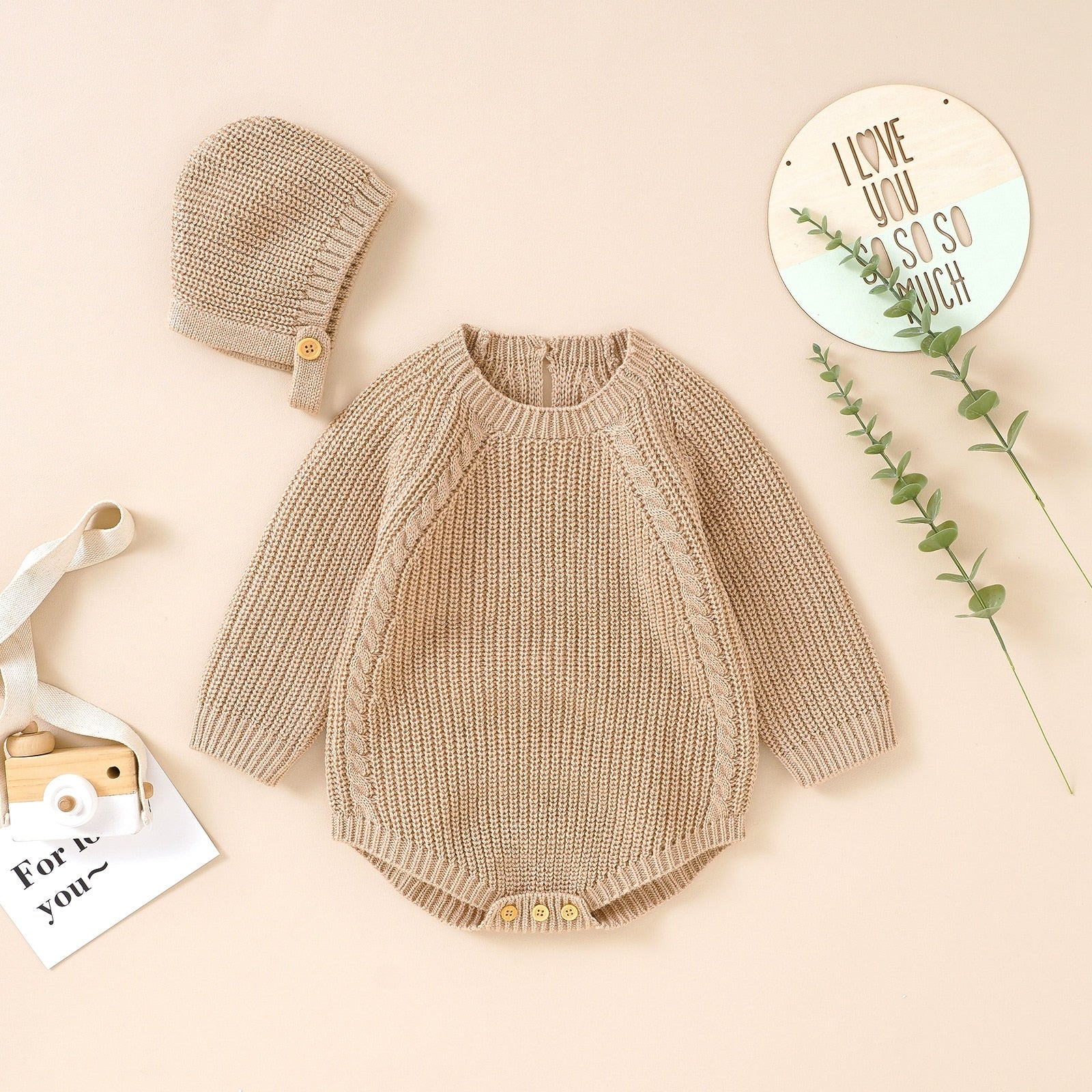 RYLEE Knitted Romper with Cap
