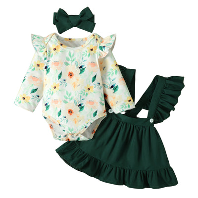 WILLA Floral Overall Skirt Outfit with Headband