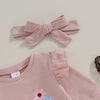 LIL SIS Ribbed Ruffle Romper