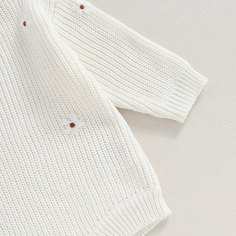 WHITE FLOWERS Knitted Romper
