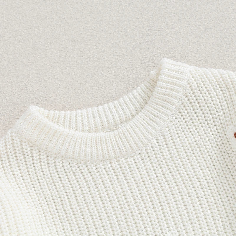 WHITE FLOWERS Knitted Romper