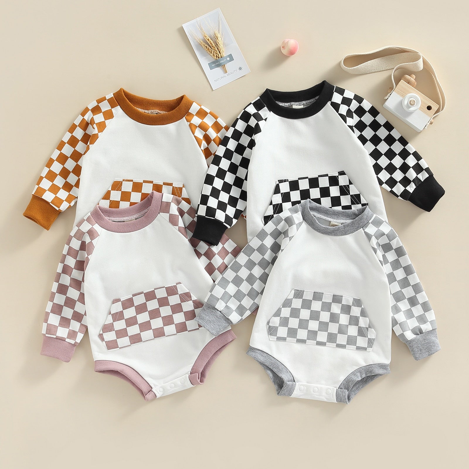 Checkered best sale baby onesie