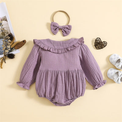 LIZ Ruffle Collar Romper with Headband