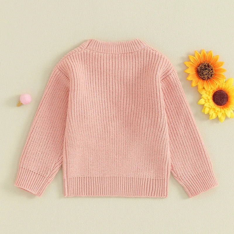 BIG SISTER Flower Knitted Sweater - Hazel & Bo