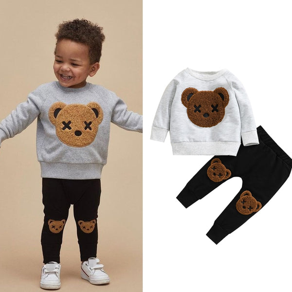 Baby Boy Track Suit Full Sleeves Dress For Winter Teddy Bear #8758