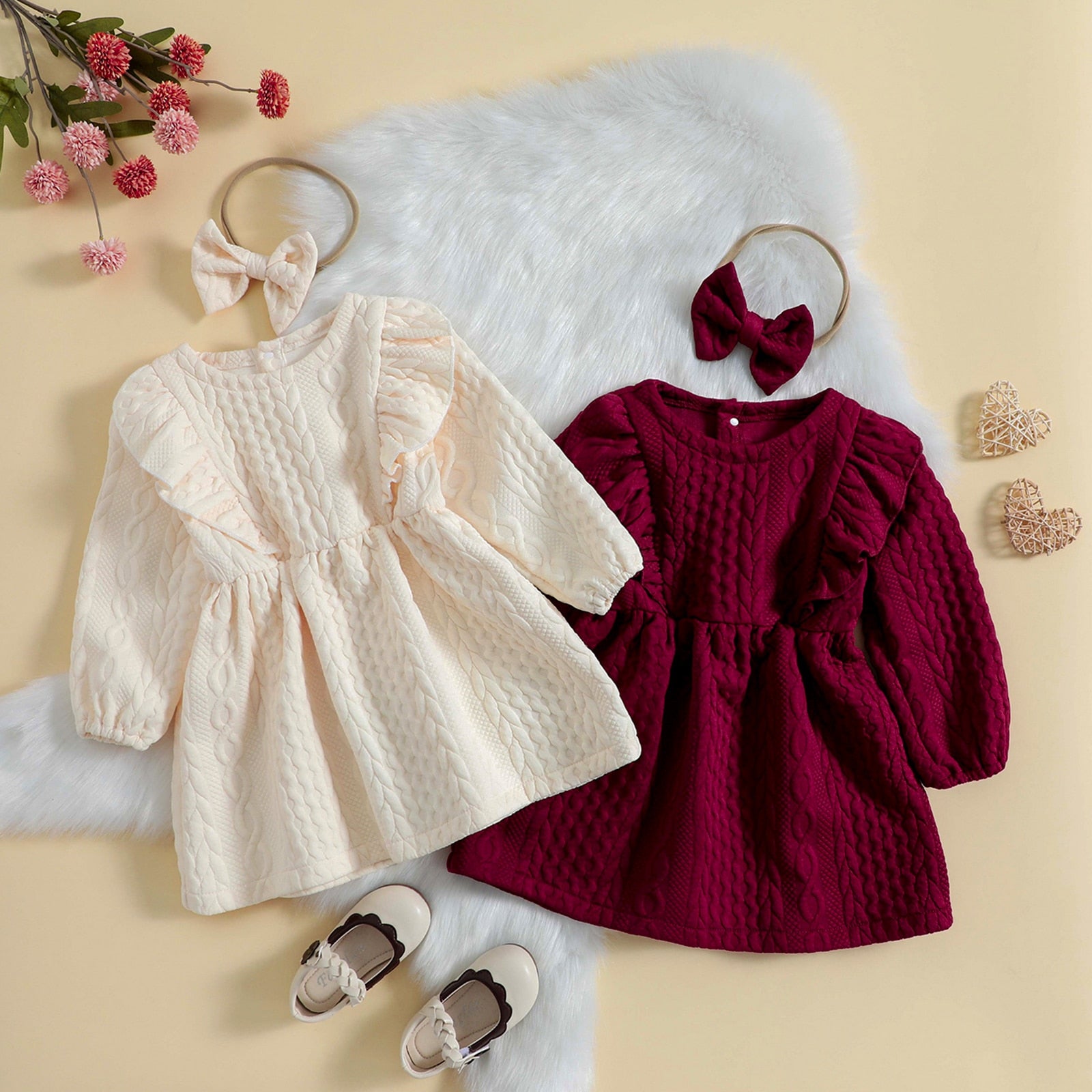 Cozy Cable-Knit Sweater Dress for Girls