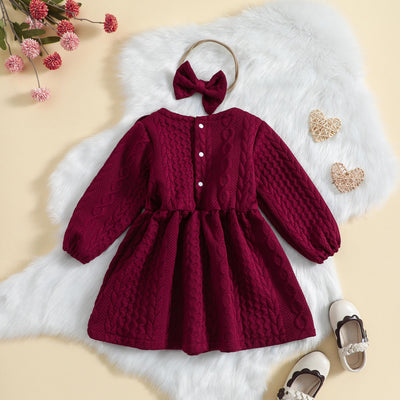 CECILIA Cable Knit Dress with Headband