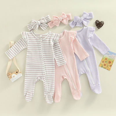 LULLABY Striped Romper with Headband
