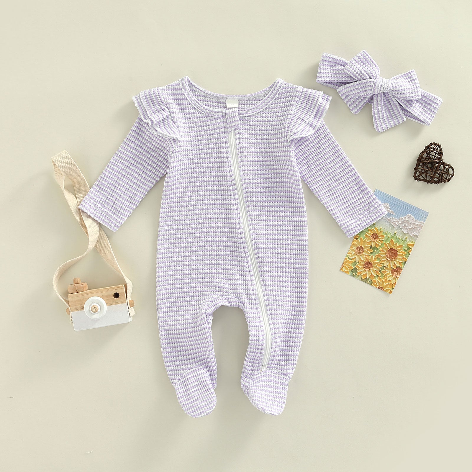 LULLABY Striped Romper with Headband