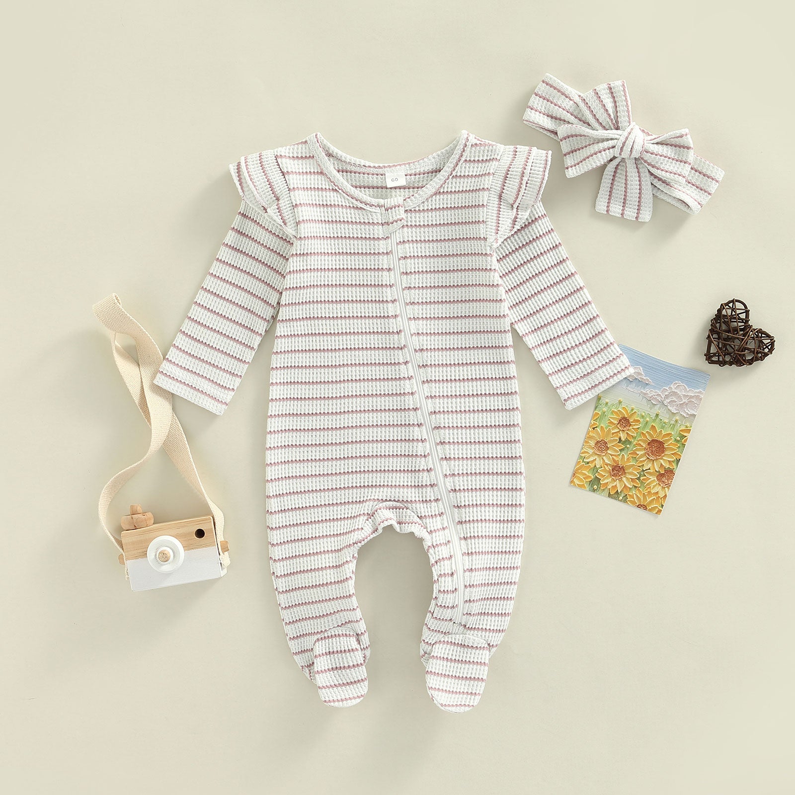 LULLABY Striped Romper with Headband