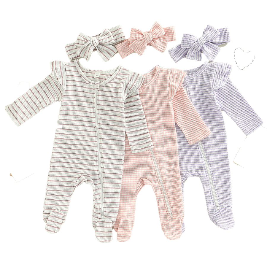 LULLABY Striped Romper with Headband