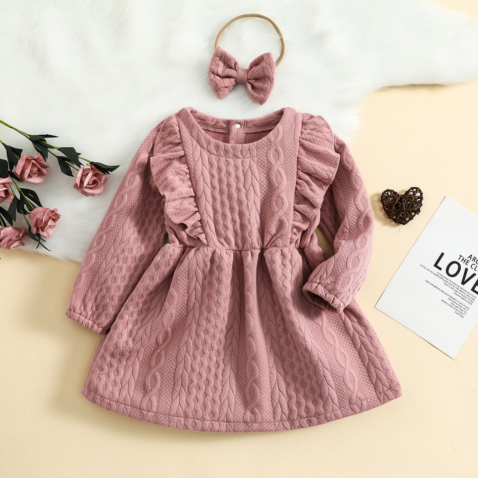 baby girl cable knit sweater dress