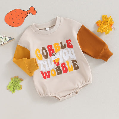 GOBBLE TIL YOU WOBBLE Long-Sleeve Onesie