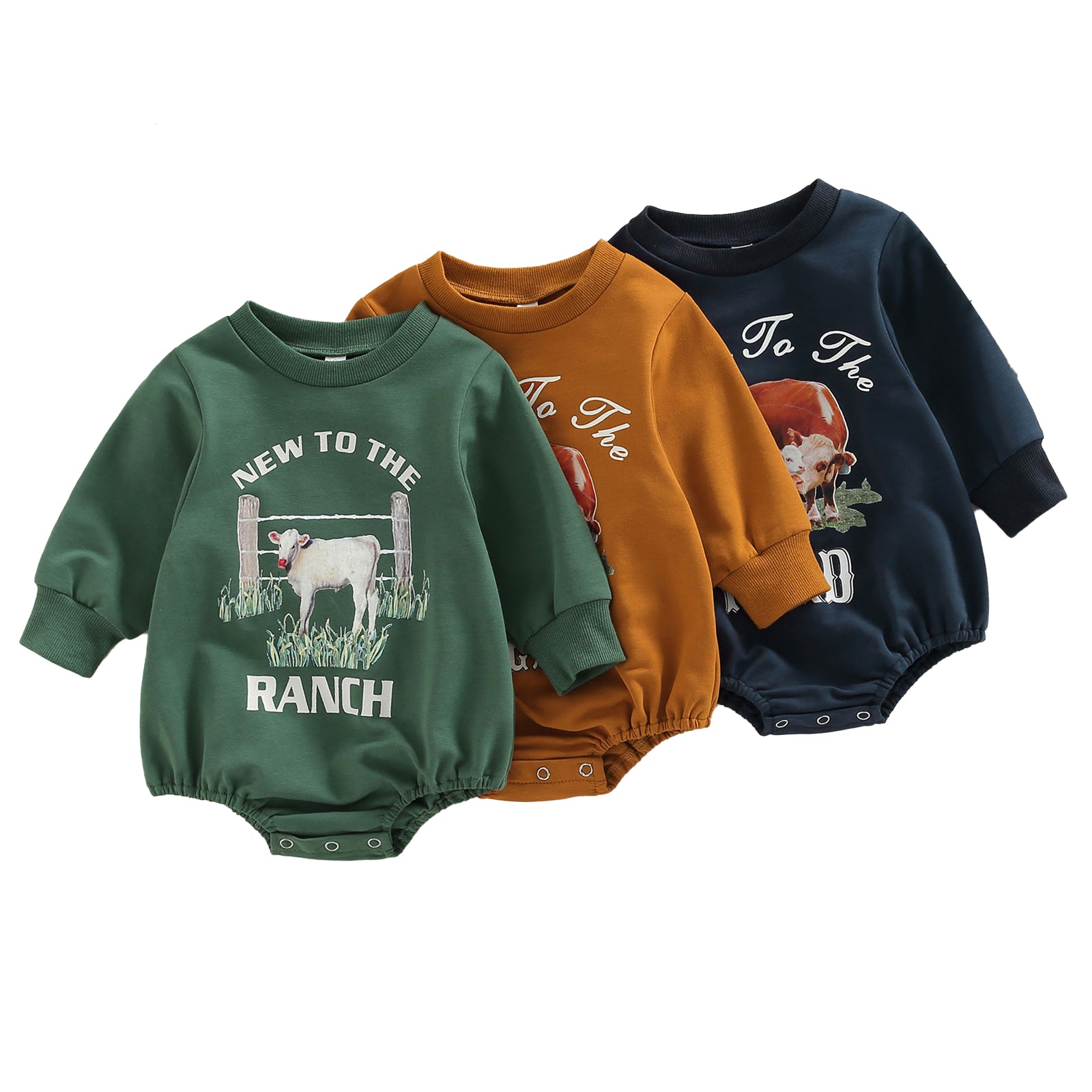 Long-sleeved jersey onesie with dinosaur print